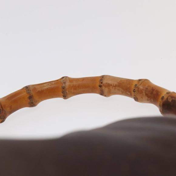 GUCCI Bamboo Hand Bag Leather 2way Brown Gold 001 3444 1638 Auth bs20098 - Picture 8 of 16